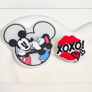 Mouse Flatback Focal Bead XOXO Kiss Badge Keychain Bag Clip Magnet Crafts